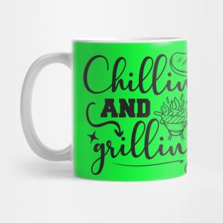 Get Fired Up: Chilling & Grilling BBQ T-shirt Mug